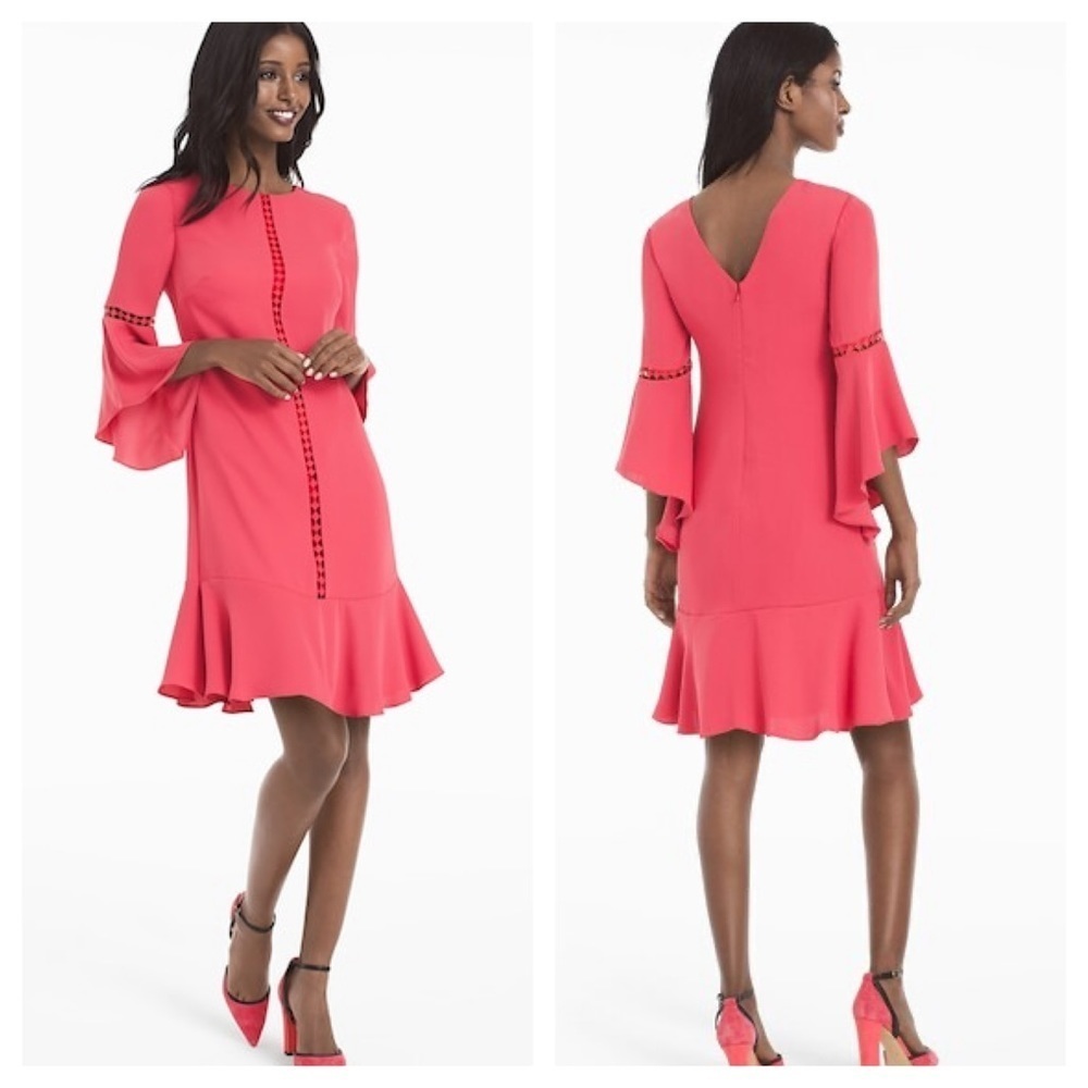 White House Black Market bell sleeve shift dress